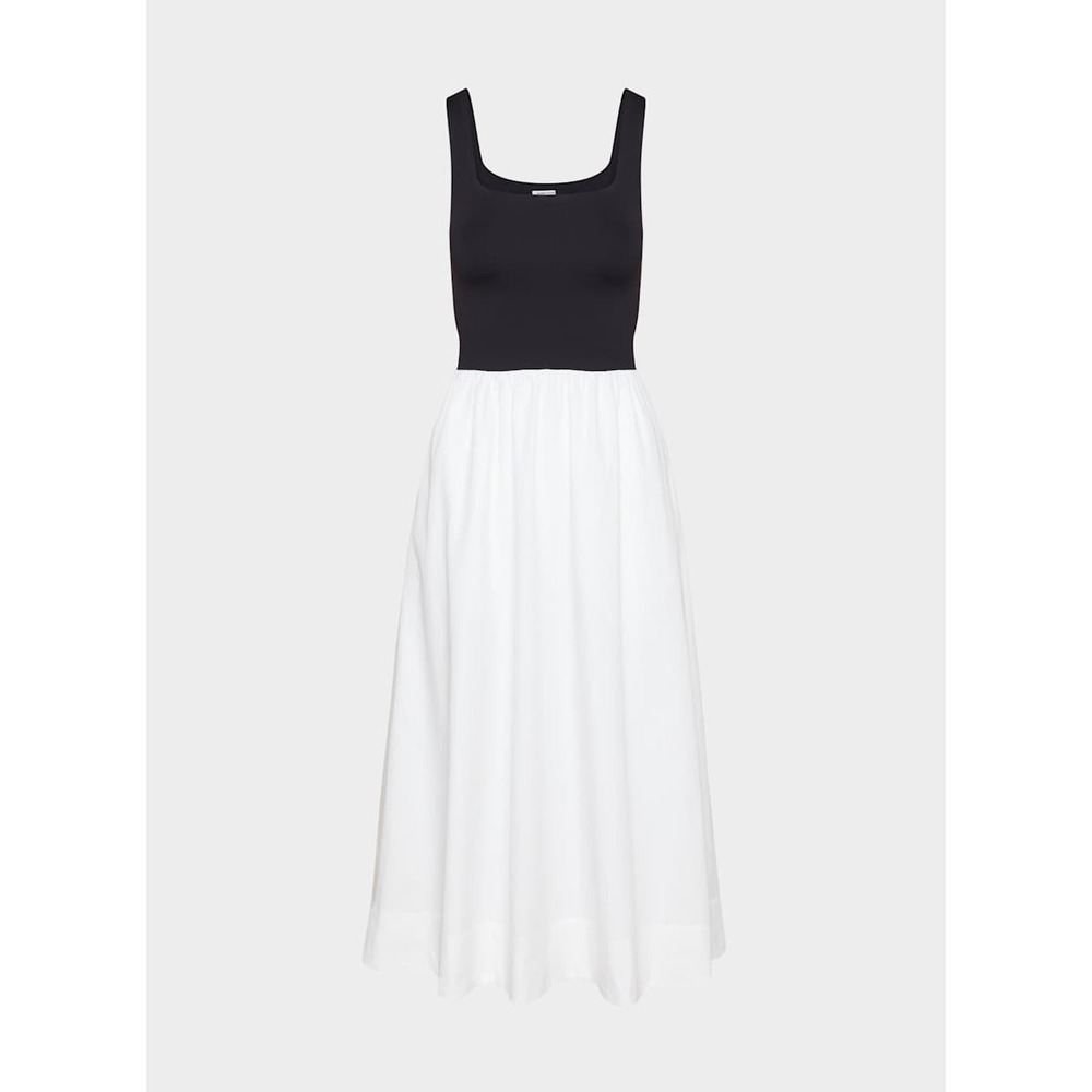 Babaton Revive Dress XS Black Light Birch TwoTone Sleeveless Midi Aritzia 115472